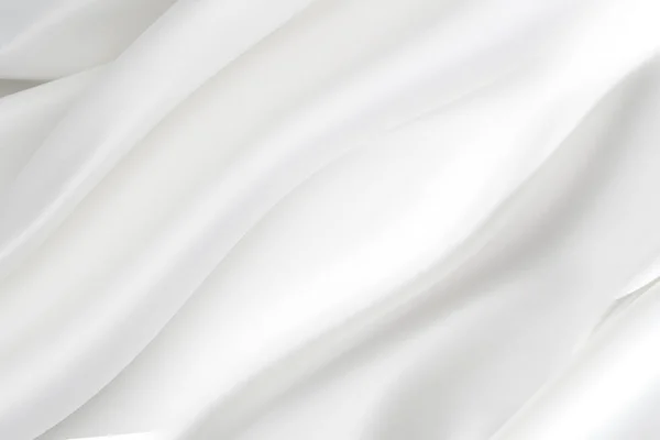 Zbliżenie Falistego Białe Tkaniny Jedwabne — Zdjęcie stockowe