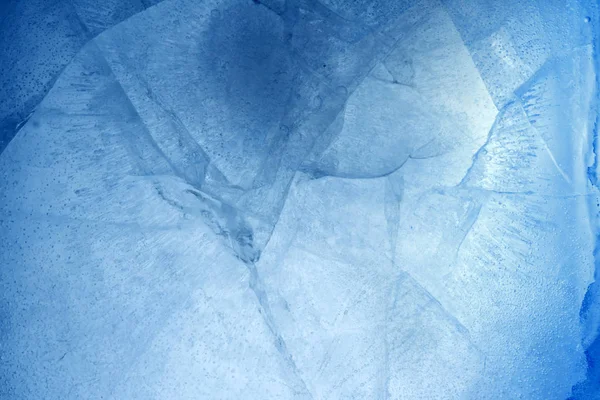 Крупним Планом Тріснутий Синій Лід — стокове фото