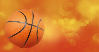 Basketbol ve sarı turuncu daire arka plan soyut
