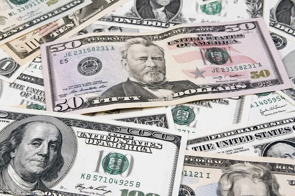 Çeşitli Amerikan banknotlar closeup