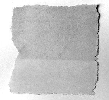 Düz arkaplanda yırtık bir kağıt parçası 