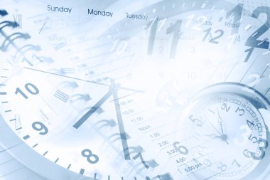 Saatler ve takvimler bileşik. Mavi tonu