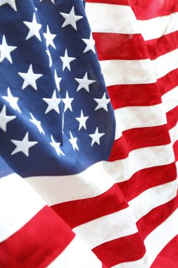 Dalgalanan Amerikan bayrağına yakın çekim