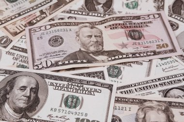 Çeşitli Amerikan banknotlar closeup