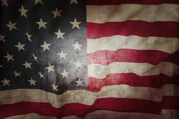 Grunge Amerikan bayrağına yakın çekim