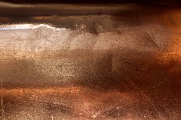 Scratched Texture Copper Plating Background Close — Stock Photo, Image