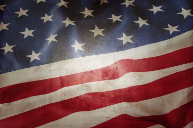 Grunge Amerikan bayrağına yakın çekim