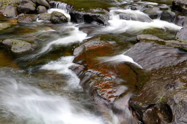 Water flowing over rocks in stream