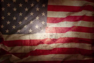 Grunge Amerikan bayrağına yakın çekim