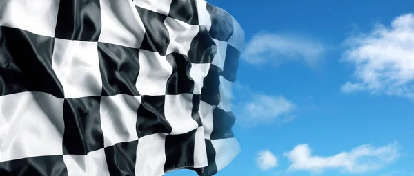 Checkered Flag Blue Sky — Stock Photo, Image