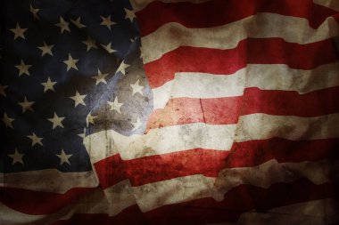 Grunge Amerikan bayrağına yakın çekim