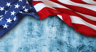 Mavi arka planda Amerikan bayrağı