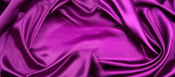 Primer Plano Tela Seda Púrpura Ondulada — Foto de Stock