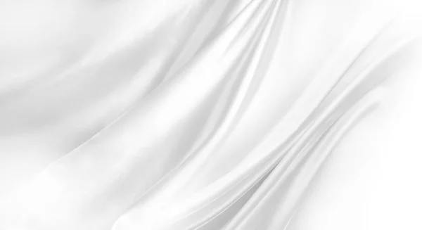 Closeup Rippled White Silk Fabric — Stock Photo, Image