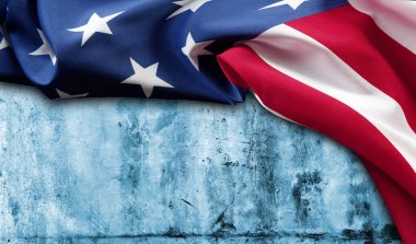 Mavi arka planda Amerikan bayrağı