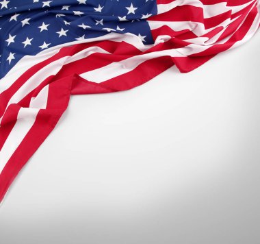 gri zemin üzerine Amerikan bayrağı closeup