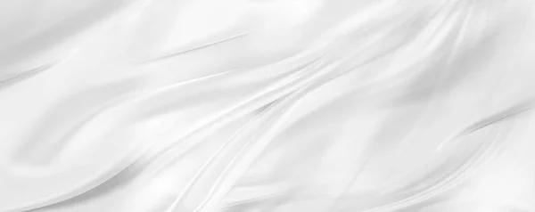 Closeup Rippled White Silk Fabric — Stock Photo, Image