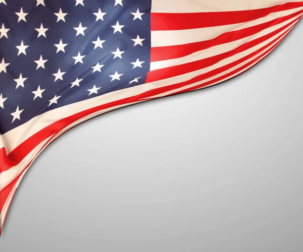 Closeup American Flag Grey Background — Stock Photo, Image