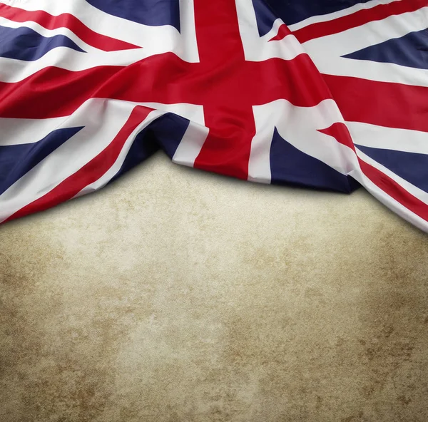 Union Jack Flag Brown Background — Stock Photo, Image