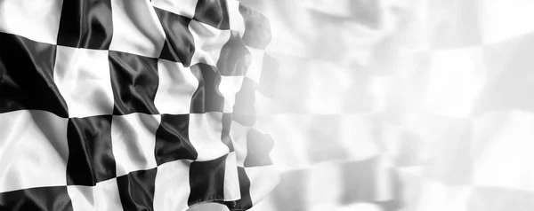 Bandera Carreras Cuadros Blanco Negro —  Fotos de Stock