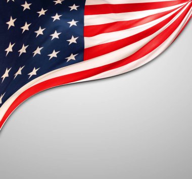 gri zemin üzerine Amerikan bayrağı closeup
