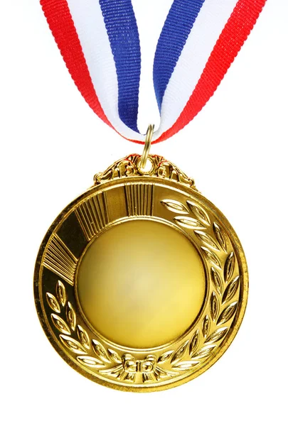 Zbliżenie Złoty Medal Prostym Tle — Zdjęcie stockowe