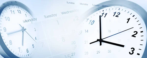 Часы Календари Составные Синий Тон — стоковое фото