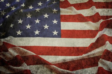 Grunge Amerikan bayrağına yakın çekim
