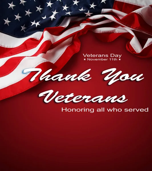 American Flag Red Veterans Day — Stock Photo, Image