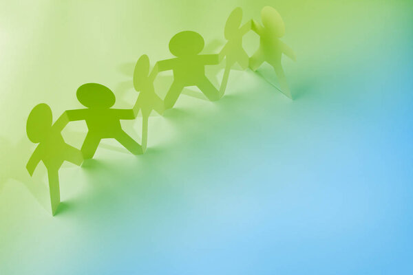 Team of paper chain people