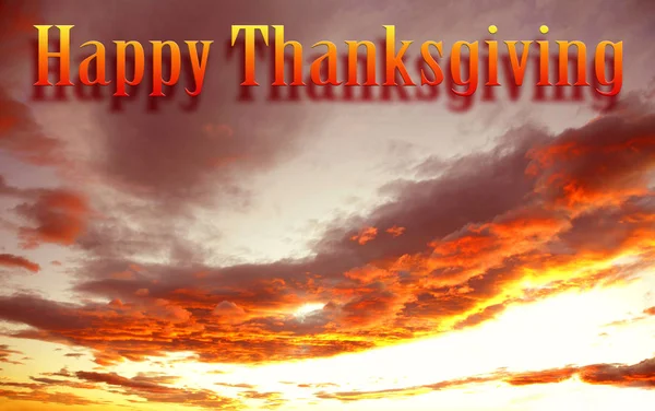 Happy Thanksgiving Varm Orange Himlen — Stockfoto
