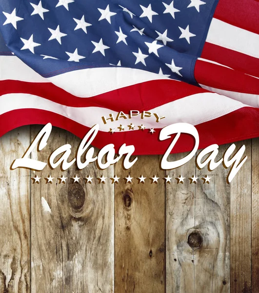 Bandiera Americana Tavole Legno Buon Labor Day — Foto Stock