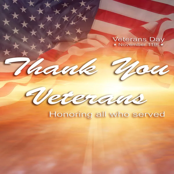 American Flag Sky Veterans Day — Stock Photo, Image