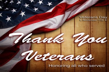 Amerikan bayrağı. Gaziler günü mesajı