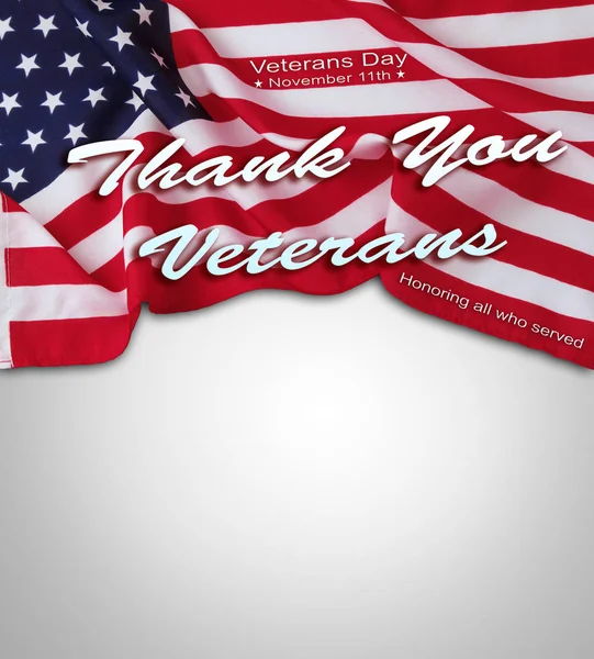 American Flag Veterans Day Message — Stock Photo, Image