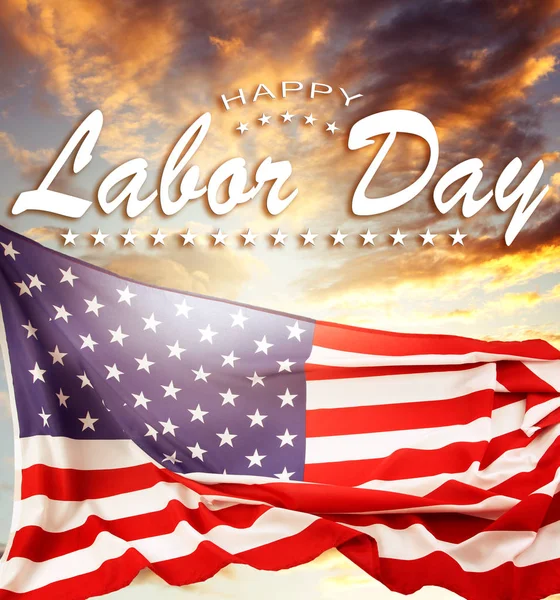 American Flag Sky Labor Day — Stock Photo, Image