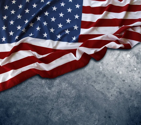 Amerikansk Flagga Blå Bakgrund — Stockfoto