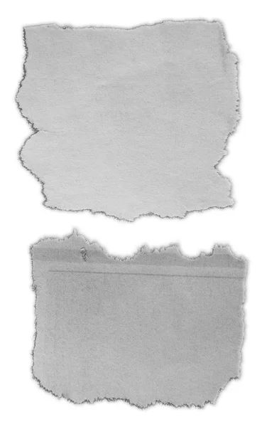 Két Darab Tépett Papír Egyszerű Háttérrel — Stock Fotó