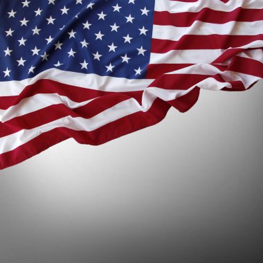 Gri arkaplanda Amerikan bayrağı