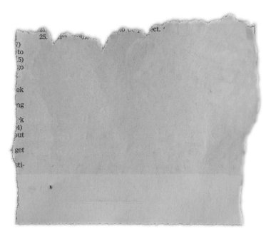 Düz arkaplanda yırtık bir kağıt parçası 