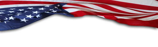 Closeup American Flag White Background — Stock Photo, Image