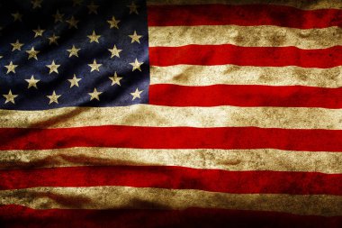 Grunge Amerikan bayrağına yakın çekim
