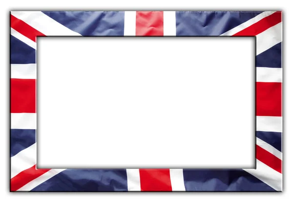 Union Jack Flagga Ramkant Vit — Stockfoto