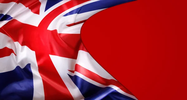 Union Jack flag on red background