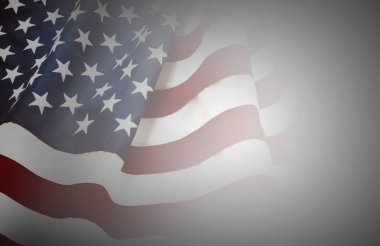 Gri arkaplanda Amerikan bayrağı