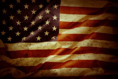 Grunge Amerikan bayrağına yakın çekim