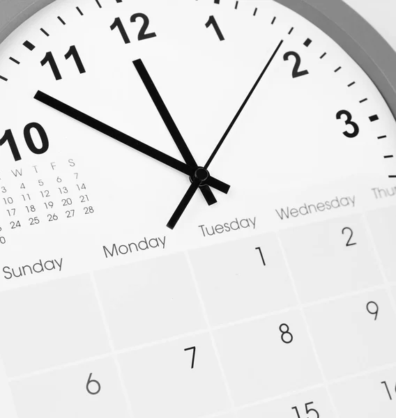 Clock Face Calendar Composite — Stock Photo, Image