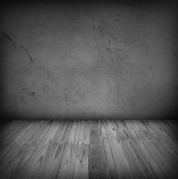 木製の床と灰色の壁 広告コピー スペース — ストック写真