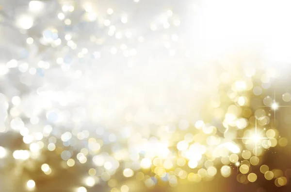 Yellow Gold Abstract Stars Circles Christmas Background — Stock Photo, Image