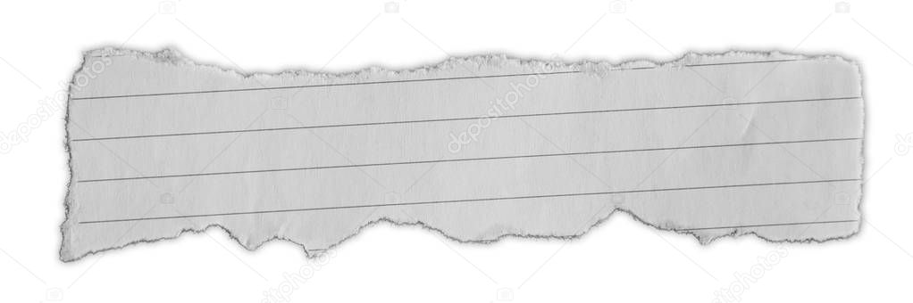 Piece of torn paper isolated on plain background 